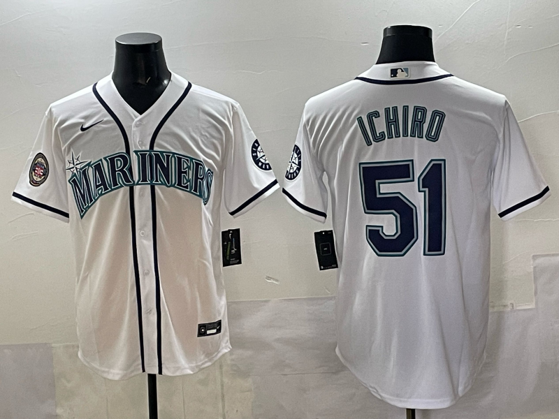 Men Seattle Mariners #51 Ichiro white MLB 2025 Nike jersey 005->seattle mariners->MLB Jersey